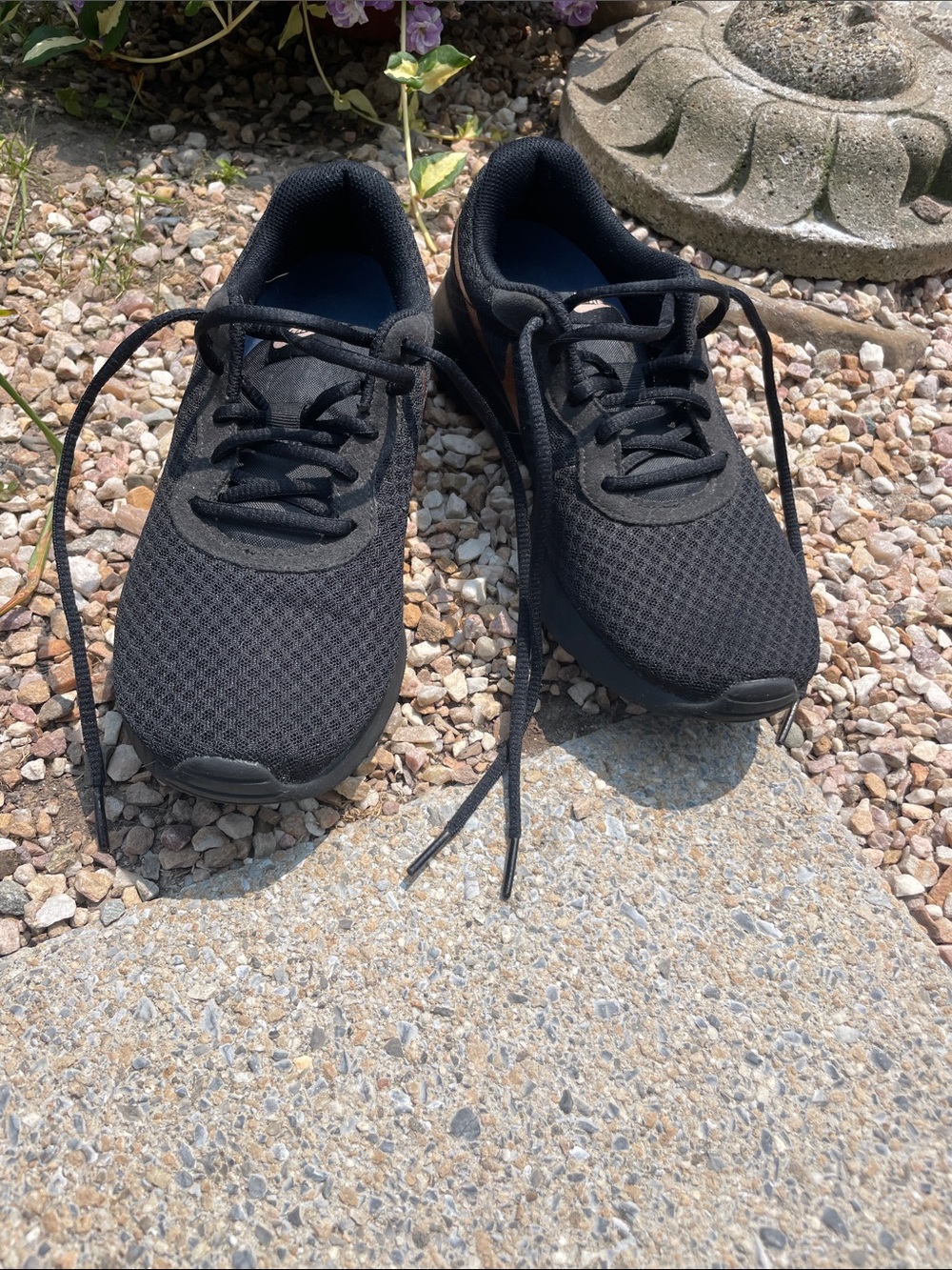 Nike Women’s Black Mesh and Gold Training Sneakers